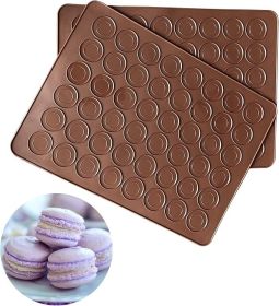 Silicone Macaron Baking Mats, 2 Non-Stick Silicone Baking Mats, Food Safe Baking Mat, Great For Macaron, Cookies,