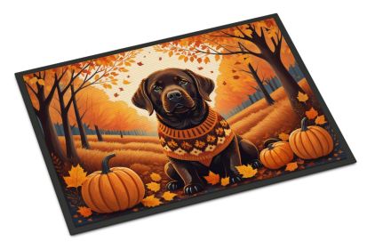 NEW Chocolate Labrador Retriever Fall Doormat Front Door Mat Indoor Outdoor Rugs for Entryway, Non Slip Washable Low Pile, 18H X 27W
