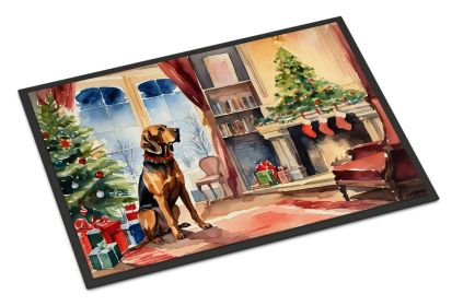 NEW Bloodhound Cozy Christmas Doormat Front Door Mat Indoor Outdoor Rugs for Entryway, Non Slip Washable Low Pile, 18H X 27W
