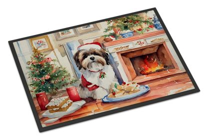 NEW Lhasa Apso Christmas Cookies Doormat Front Door Mat Indoor Outdoor Rugs for Entryway, Non Slip Washable Low Pile, 18H X 27W