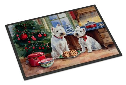 NEW Westie Christmas Cookies Doormat Front Door Mat Indoor Outdoor Rugs for Entryway, Non Slip Washable Low Pile, 18H X 27W