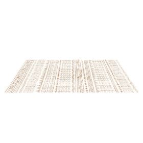 Large Area Rug 5 x 7 ft Anti-Skid and Tear-Resistant Floor Mat Modern Beige