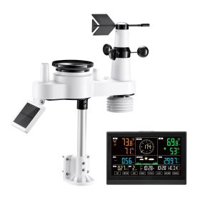7-in-1 Wireless Weather Station 7.5 in Display Indoor Outdoor Thermometer Sensor