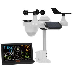 VEVOR 7-in-1 Wireless Weather Station, 7.5 In Large Color Display, Digital Home Weather Station Indoor Outdoor, For Temperature Humidity Wind Spe (Option: Wireless)