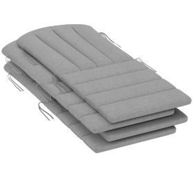 Set Of 4 Outdoor Chair Cushions, High Back Adirondack Chair Cushion With Ties, High-Density Foam, Gray (Option: Gray)
